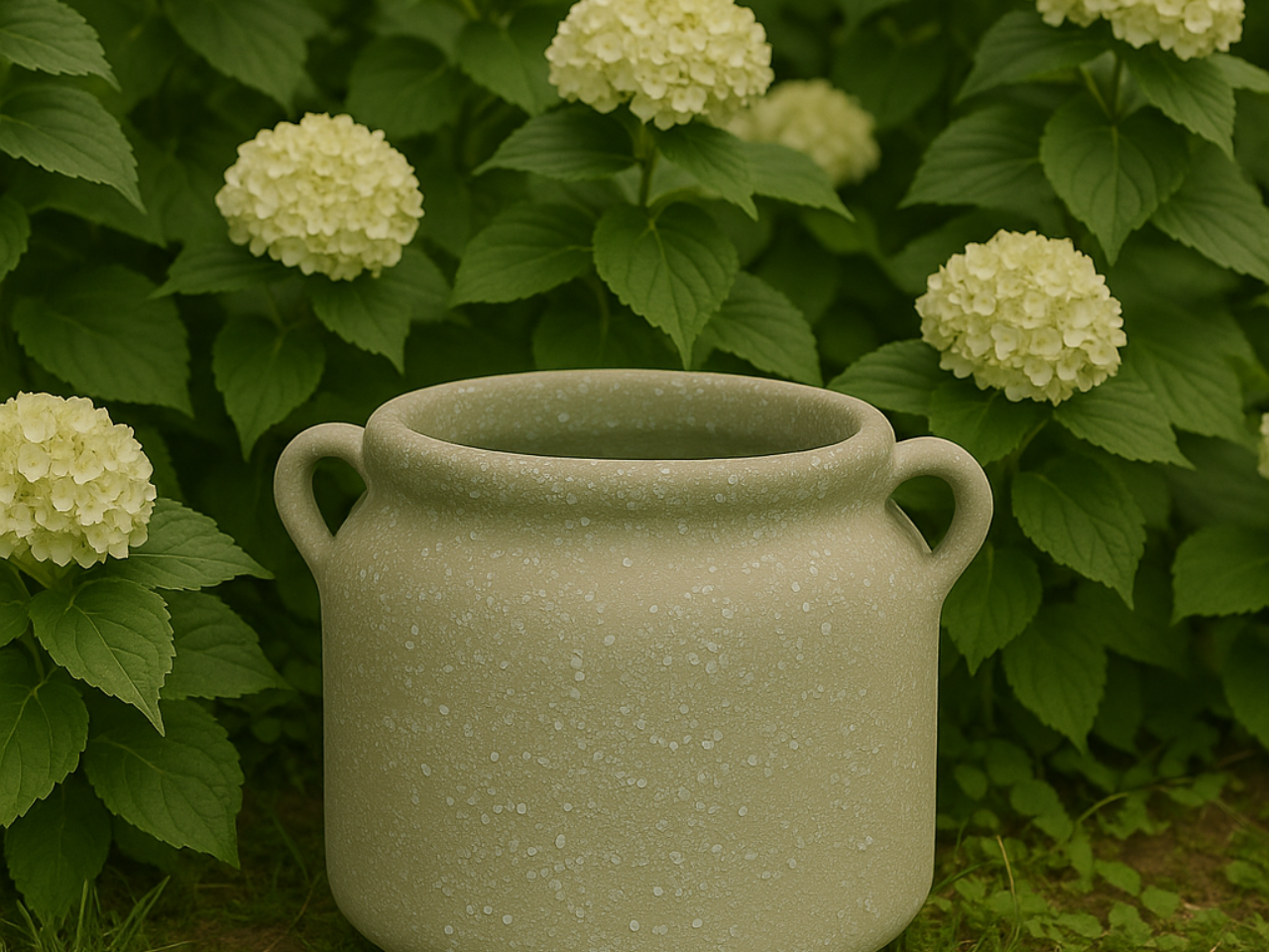 flower-pot-placed-in-front-of-hydrangeas-sold-by-milc-and-co
