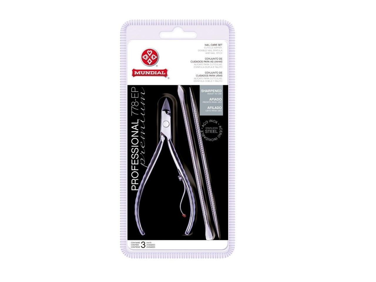 cuticle-nipper-double-spatula-and-nail-stick-mundial-778EP-packaging
