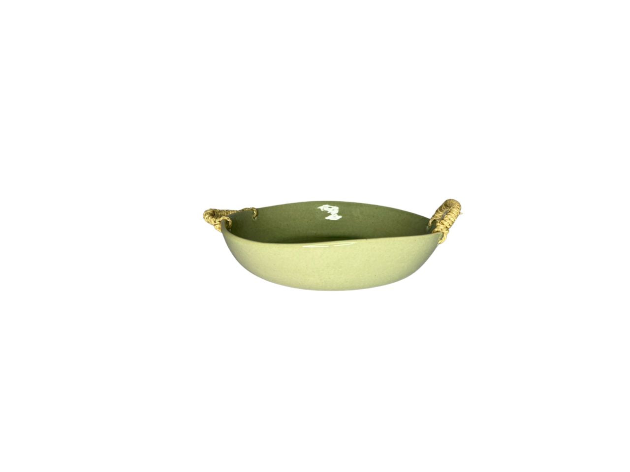 fruit-bowl-in-green-with-weaved-handles-front-view-milc-and-co-for-sale