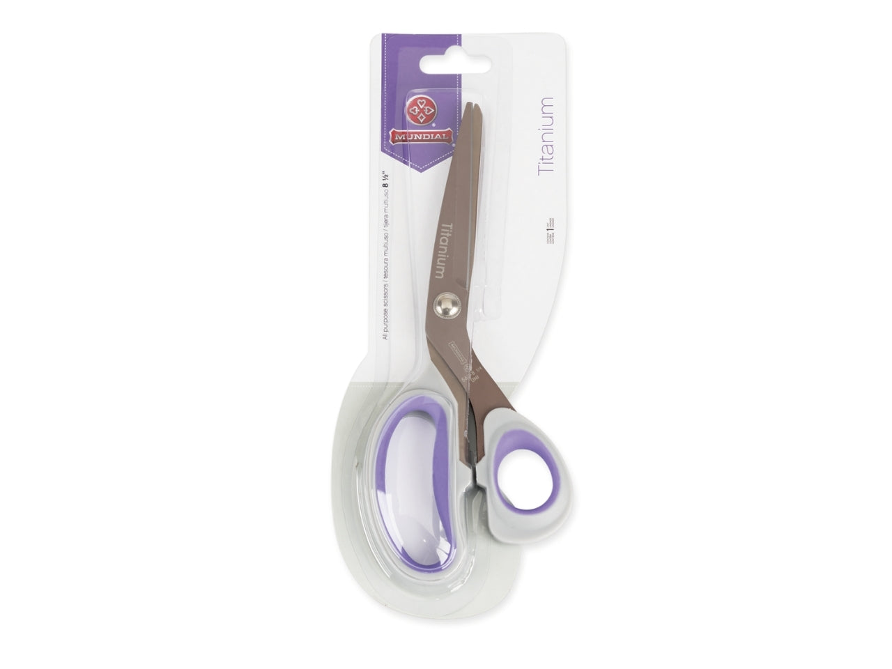 mundial-multipurpose-scissors-purple-handle-titanium-8-inch-packaging